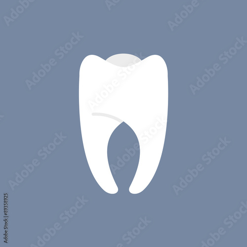 White Tooth on a dark background. Vector illustration for dentis