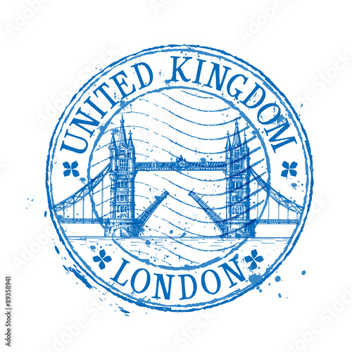 United Kingdom vector logo design template. stamp or England