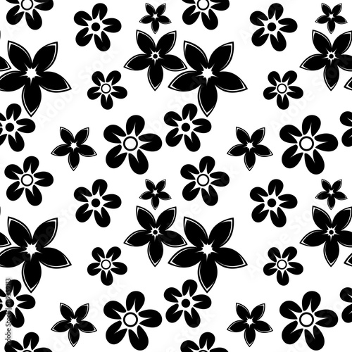 floral silhouettes seamless pattern black © lena.livaya