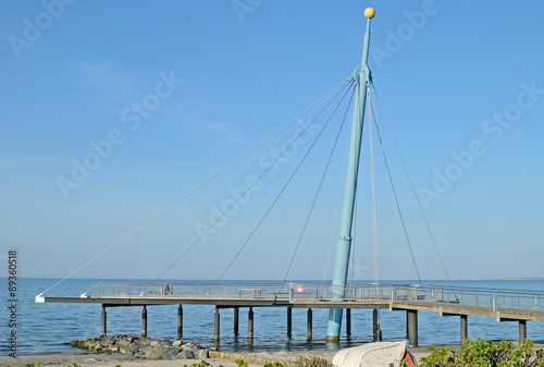 die Seebrücke am Strand von Hohwacht an der Ostsee,Hohwachter Bucht,Schleswig-Holstein,Deutschland