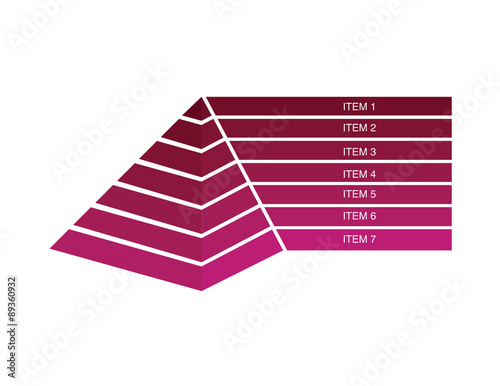 Pink shades 3D pyramid infographic on white background
