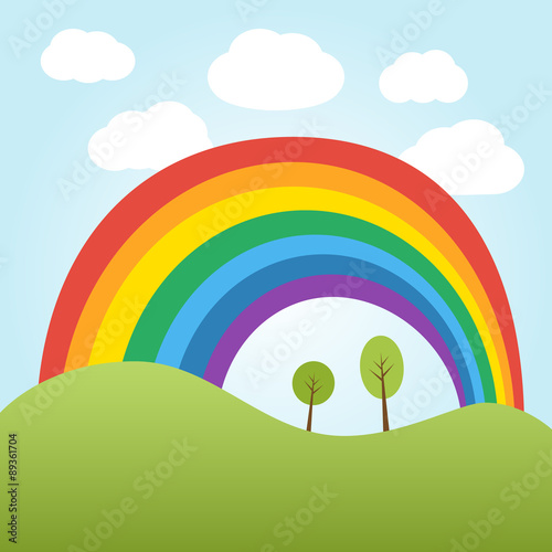 Rrainbow over the hill