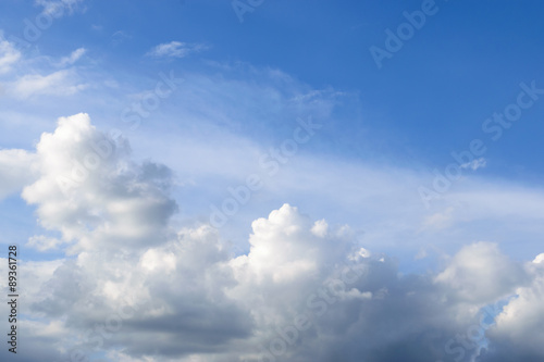 Beautiful blue sky with clouds in a clear day.