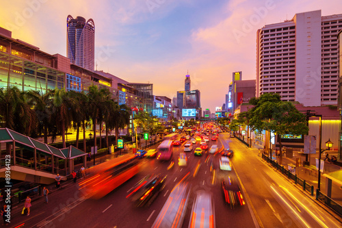 Canvas Print Road with traffic jams.