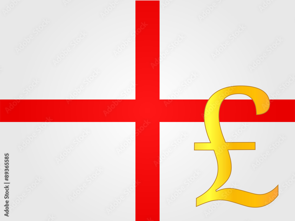 Obraz premium Pound Currency Sign over the English Flag EPS 10