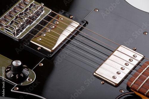 black electric guitar strings