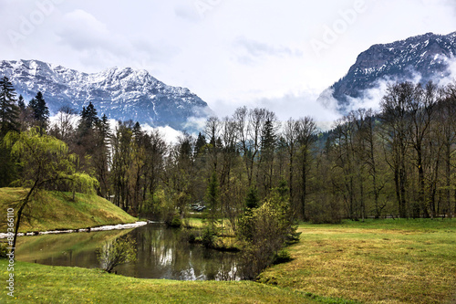 Alpine lake, natural landscape, Bavaria, Germany