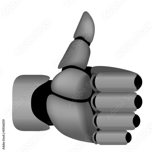 Cyborg hand thumb up illustration