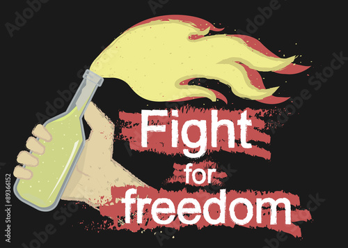 Fight for freedom grunge illustration