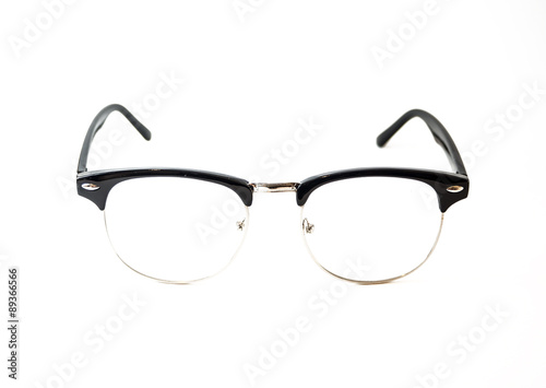 Black Eye glasses retro hipster look, isolated on white backgrou