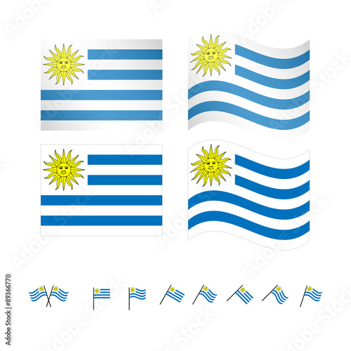 Uruguay Flags EPS 10 photo