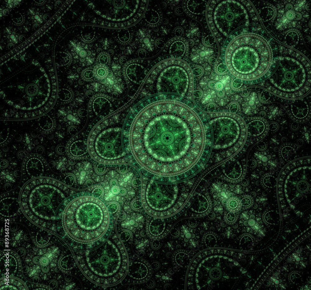 Jewelry circles fractal green
