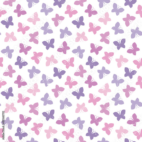 Wallpaper Mural seamless hipster background butterflies light purple pink Torontodigital.ca