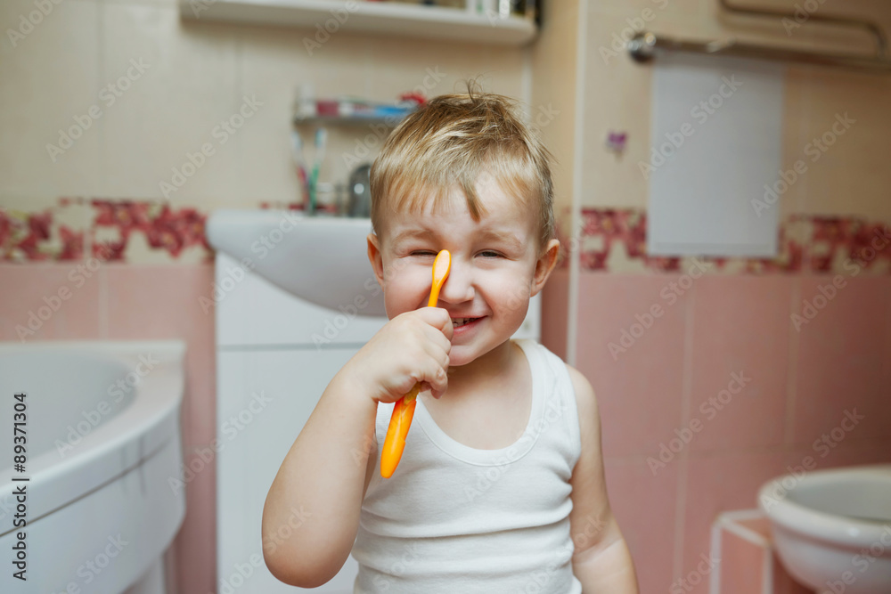 little boy learns to brush teeth little boy learns to brush teeth