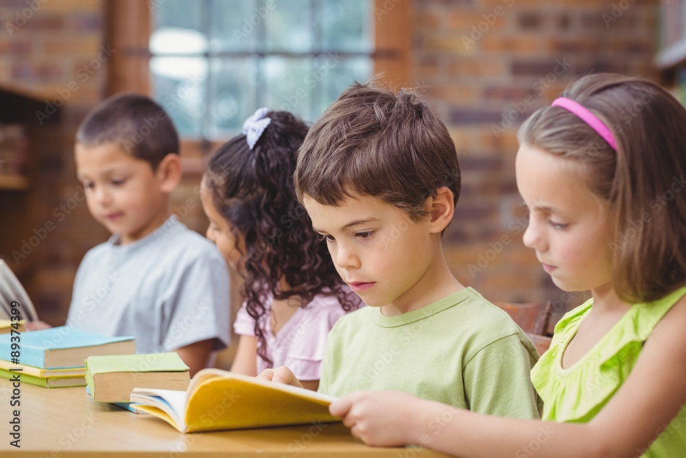 Pupils reading books in library Pupils reading books in library