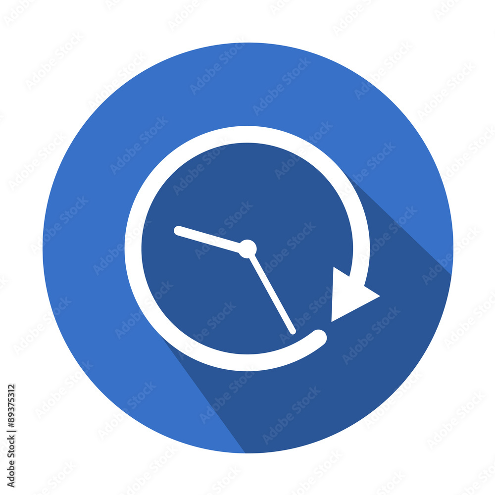 Icono redondo horario con sombra azul