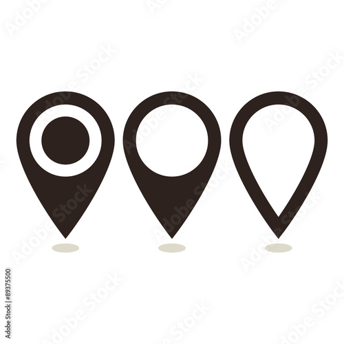 Set of map pointers icons