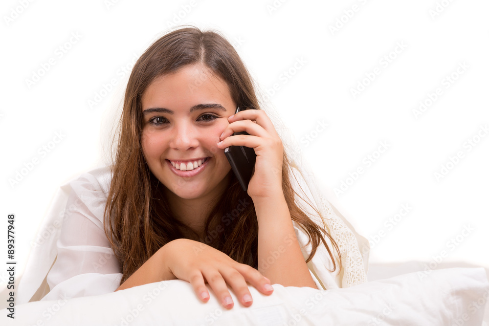 Woman relaxing in bed Woman relaxing in bed