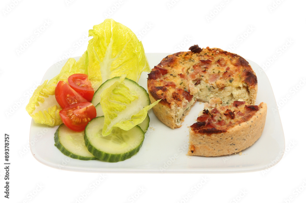 Quiche and salad Quiche and salad