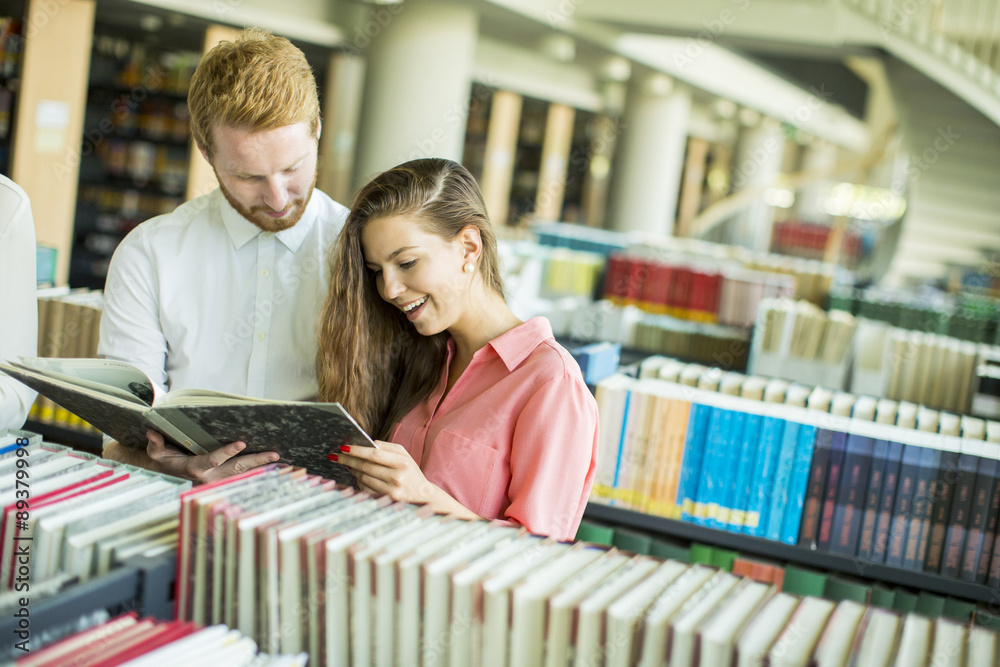 Students in the library