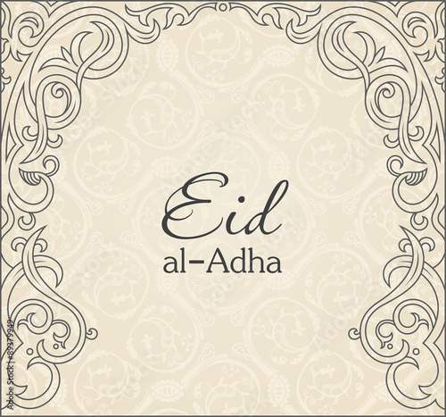 Feast of the Sacrifice greeting vector background. Muslim design