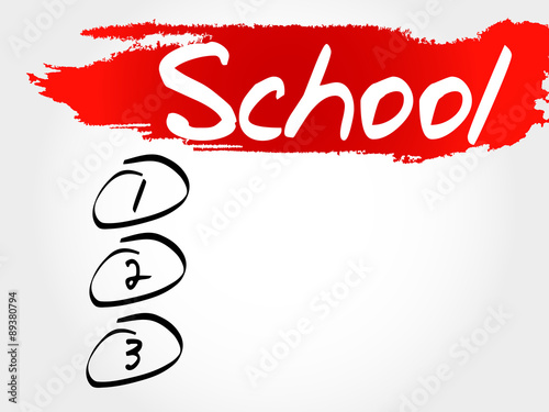 School blank list, education concept