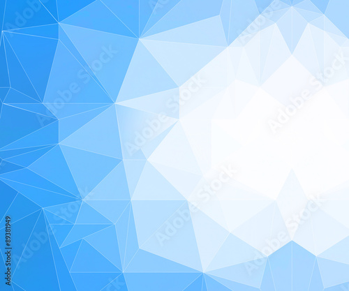 Blue abstract geometric rumpled triangular low poly style illustration graphic background