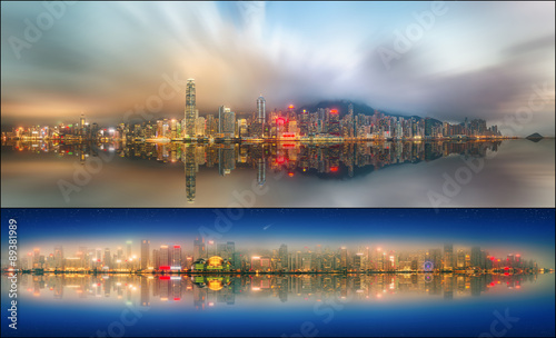 Set from views of Hong Kong and Financial district