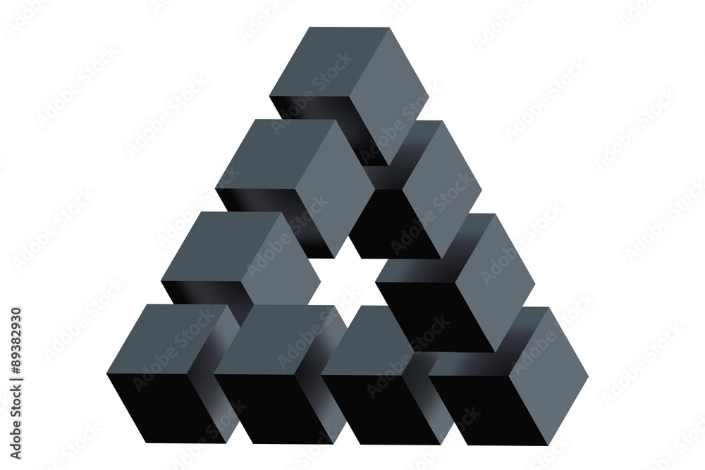 Impossible triangle optical illusion