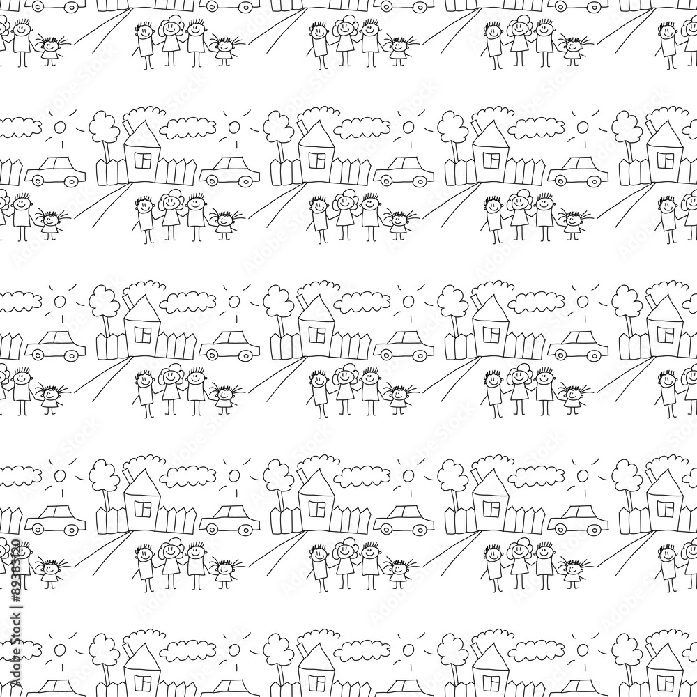 Fototapeta premium Seamless colorful vector pattern.