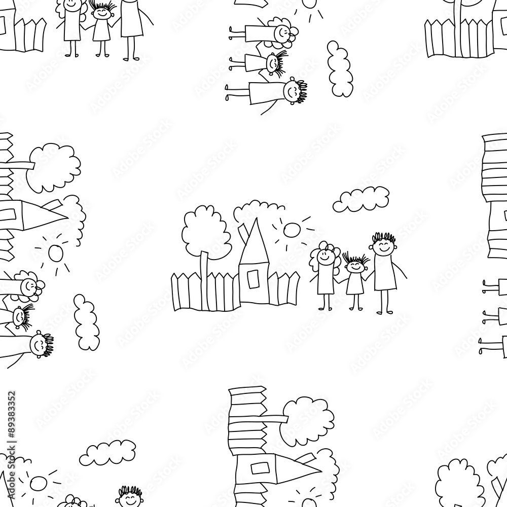 Fototapeta premium Seamless colorful vector pattern.