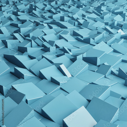 Abstract texture from blue cubes  3d render