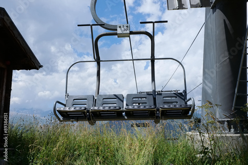 Chair lift in the summer time photo