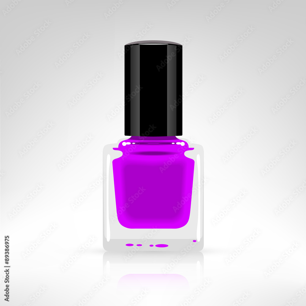 Nail polish bottle vector illustration isolated on white. Violet color paint. Nail polish bottle vector illustration isolated on white. Violet color paint.