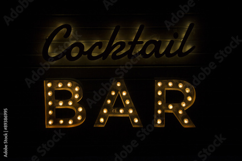 electric bulb sign of a Cocktail Bar