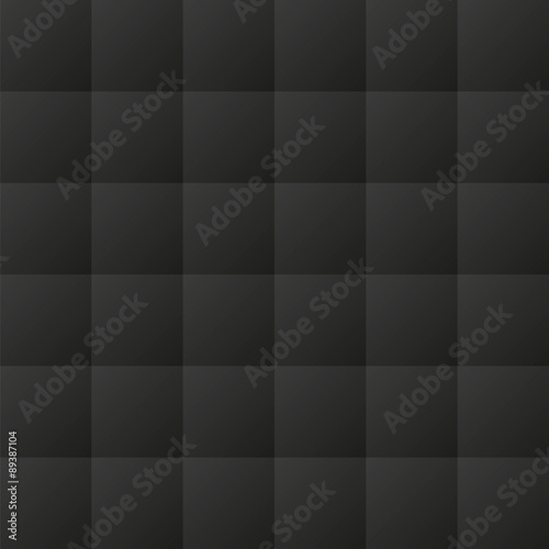 Seamless black padded upholstery vector pattern texture