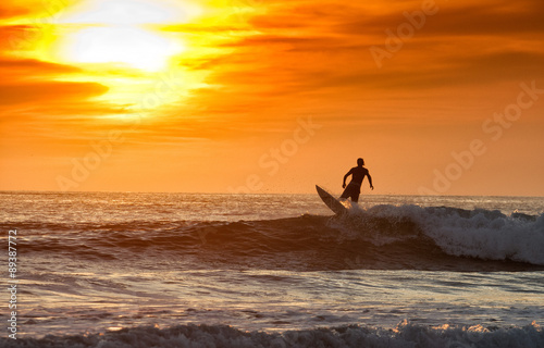 Surfing at Sunset