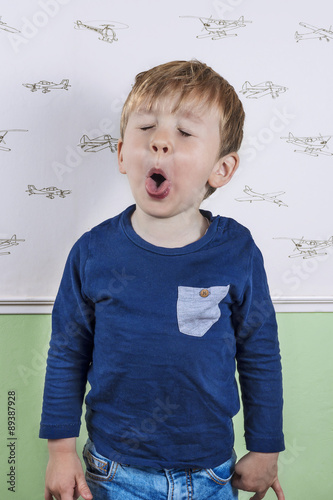 Funny kid being naughty