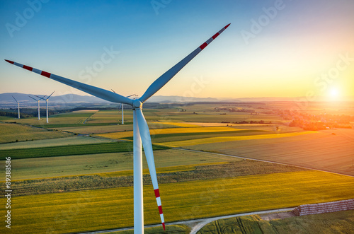 Sunset above the windmills