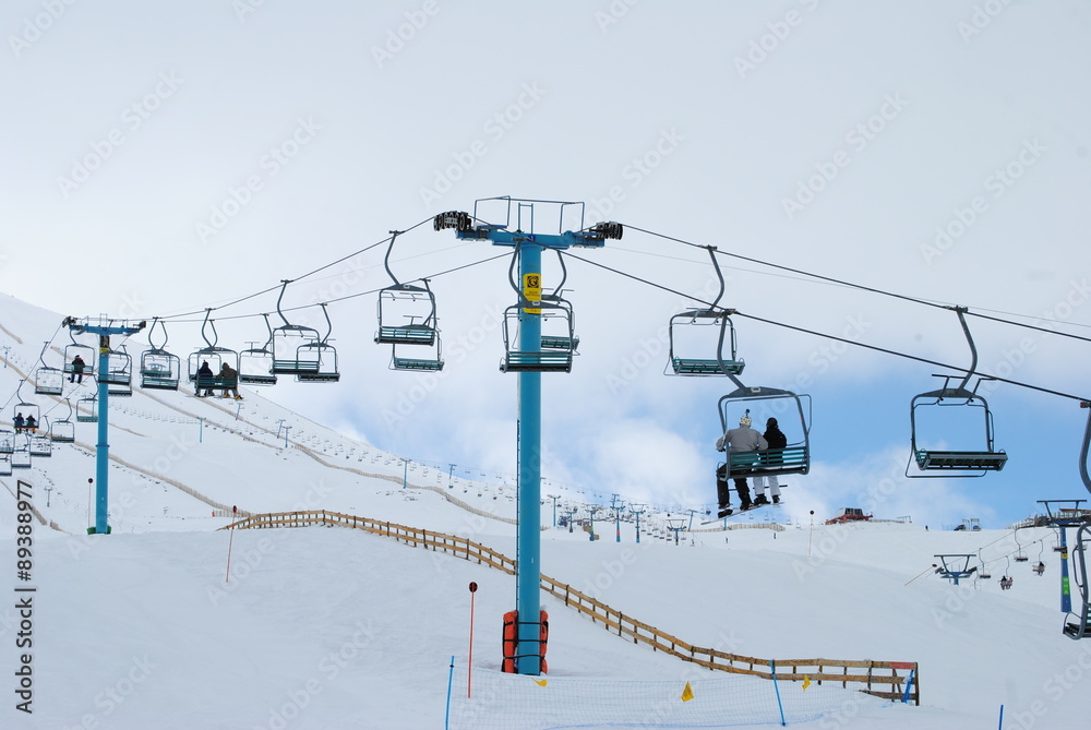 Ski resort at mount Andes in Santiago, Chile