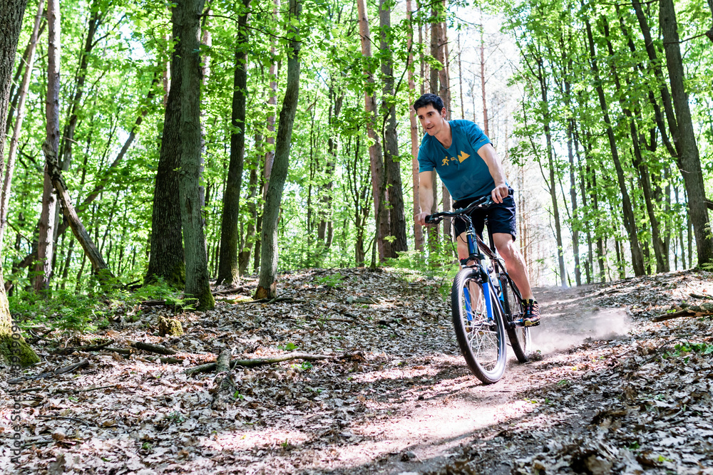Man on mountain bike bicycle