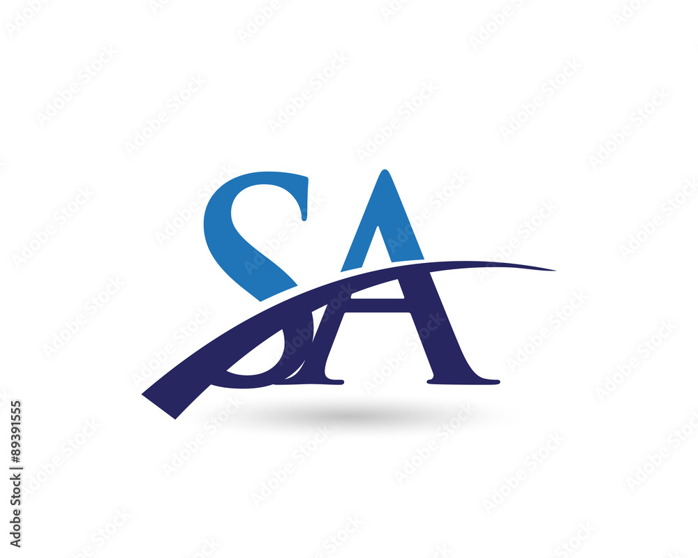 SA Logo Letter Swoosh Stock Vector | Adobe Stock