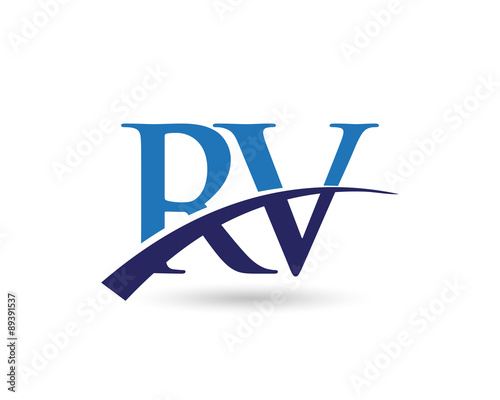 RV Logo Letter Swoosh