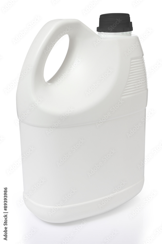 white gallon and black color cap polyethylene on white backgroun white gallon and black color cap polyethylene on white backgroun