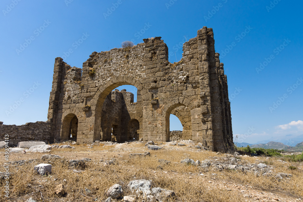 Ancient ruins of Aspendos. Basilica. Turkey.