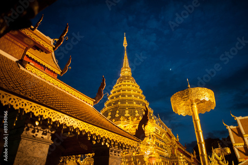 Doi Sutep at night in Chiang mai Thailand  photo