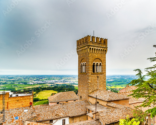 civic tower in the medieval village of bertinoro photo