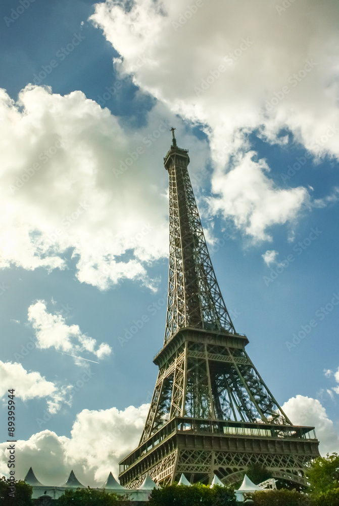 Tour Eiffel against blue sky