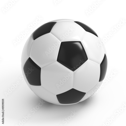 Football - Soccer ball HQ 3D render isolated with clipping path on white