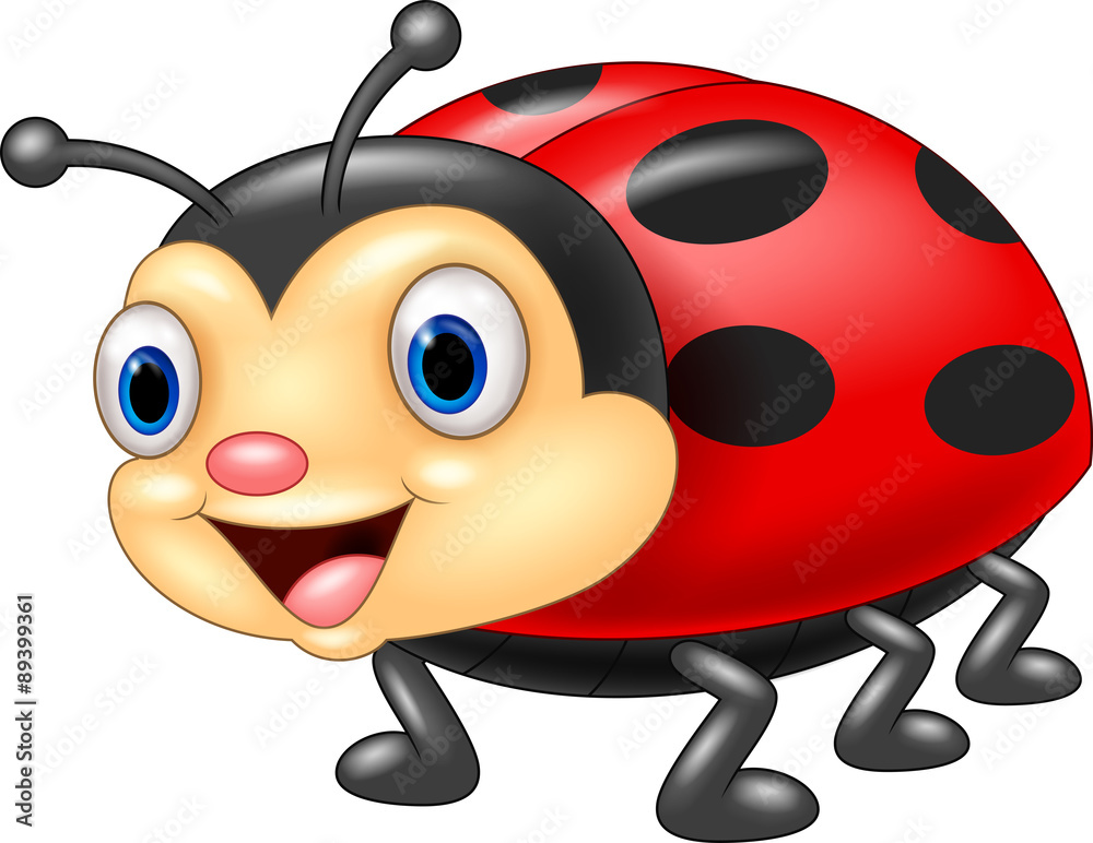 Naklejka premium Cute ladybug cartoon 